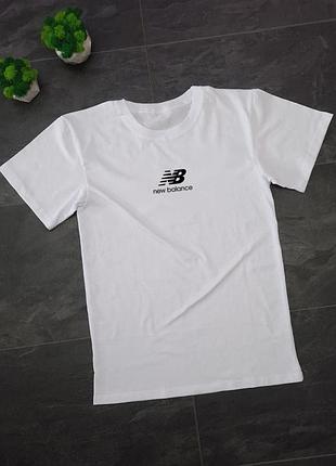 Мужская футболка new balance белого цвета, футболка предотвращает белая, базовая футболка на лето
