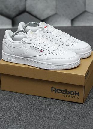 Кроссовки мужские белые reebok club c white белые размер 44