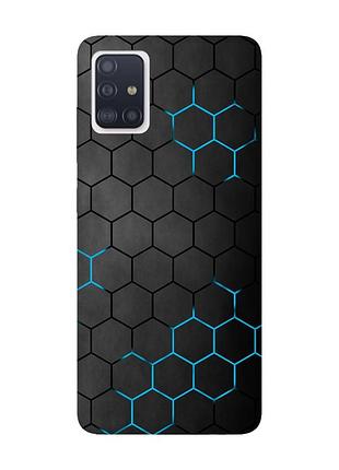 Матовий чорний чохол на samsung galaxy a51 фон соти (принт 359)