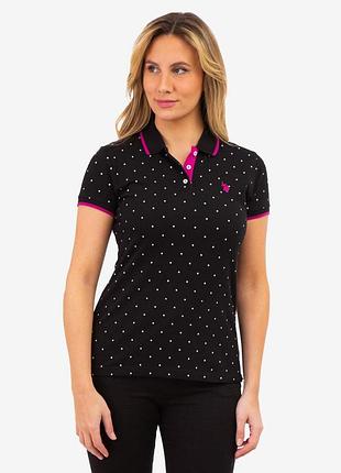 Женская футболка поло u.s. polo assn. (4826241296630) dot print black s черная