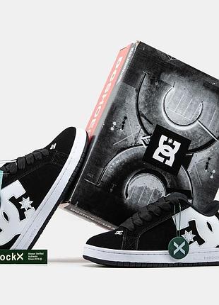 Кроссовки мужские черные с белым нубук 44 45 dc court graffik black white