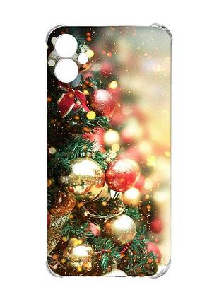 Чехол с утолщёнными углами на samsung galaxy a05 (a055) :: рождественская ёлка (новогодний принт 161)