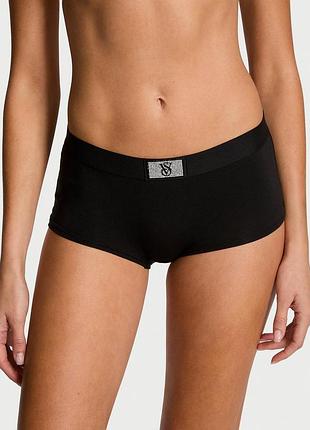Женские трусики victoria’s secret (42112955166993) logo cotton shine patch boyshort xxl черные
