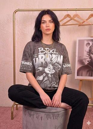✨базовая футболка "oversize" с стильным накатом✨