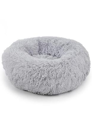 Лежак пуф для котів собак круглий 552201 m grey