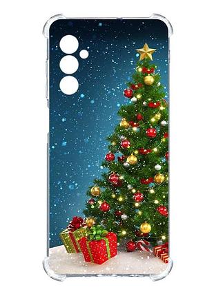 Чохол з потовщеними кутами на samsung galaxy a15 (a155) :: ялинка з подарунками (новорічний принт 159)