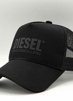 Бейсболка тракер diesel (чорна з сіткою )
