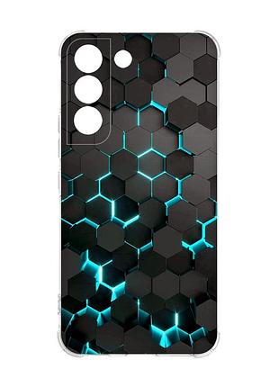 Чехол с утолщёнными углами на samsung galaxy s22 :: соты 3d (принт 357)