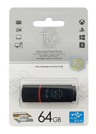 Usb флешнакопичувач t&g 64gb/ 2.0 classic black, флешка 64 гб для фото, відео та документів 25787