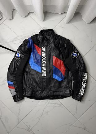 Крута шкіряна мотокуртка bmw motorrad (genuine leather) / мото екіпірування