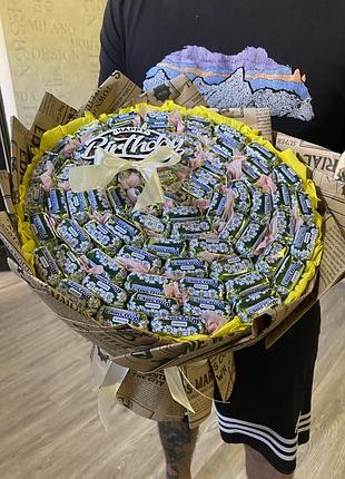 🎁 солодкий букет із цукерок «ромашка» – оригінальний подарунок до будь-якого свята!