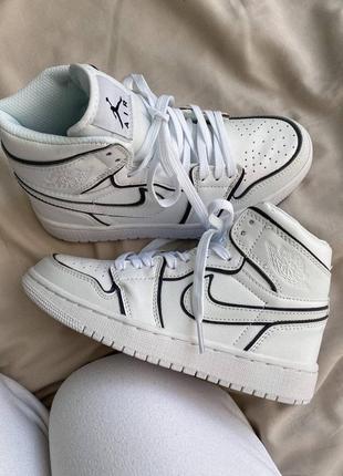 Nike air jordan white reflective(36рр - 44рр) кроссовки найк джордан белые рефлектив3 фото