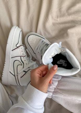 Nike air jordan white reflective(36рр - 44рр) кроссовки найк джордан белые рефлектив7 фото