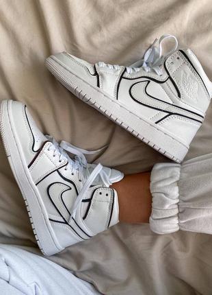 Nike air jordan white reflective(36рр - 44рр) кроссовки найк джордан белые рефлектив9 фото