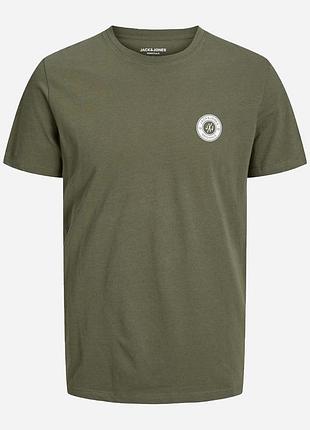 Футболка бавовняна довга чоловіча jack & jones 191658 s хакі (2200005067215)