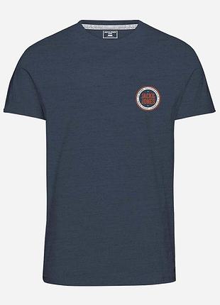 Футболка бавовняна довга чоловіча jack & jones 173019 s темно-синя (lv2200004634449)