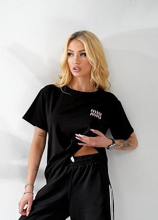 Футболка з вишивкой "miu-miu"