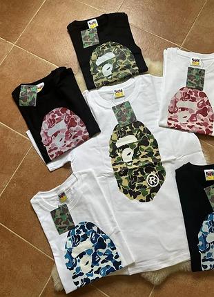 Футболка bape (a bathing ape) футболка бейп белая черная xs-xxl различные виды
