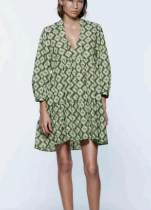Zara, платье-туника в стиле бохо, xl разм., 100% хлопок