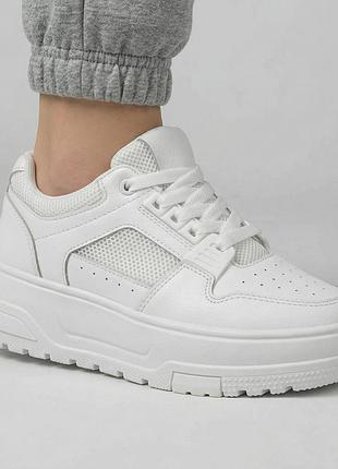 Женские яркие кроссовки на платформе fashion 1921 белые 37