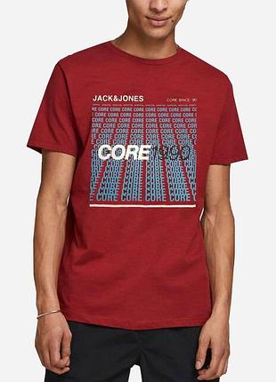 Футболка хлопковая длинная мужская jack & jones 173072 l красная (2200004636832)