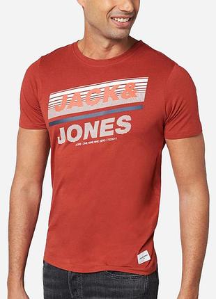 Футболка бавовняна довга чоловіча jack & jones 177382 m червона (lv2200004726205)