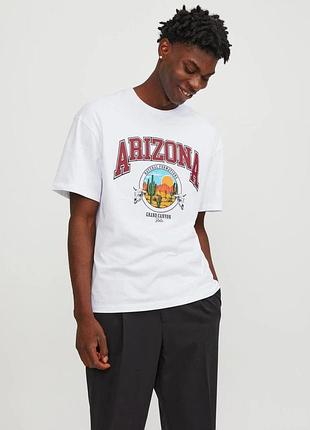 Футболка бавовняна довга чоловіча jack & jones 191650 l біла (2200005066980)