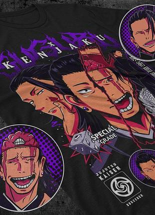 Футболка мужская аниме магическая битва оверсайз (s/m/l) черний animej1191