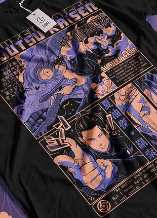 Футболка мужская аниме магическая битва оверсайз (s/m/l) черний animej1182