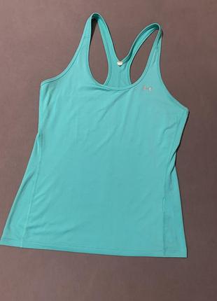 Жіноча спортивна майка under armour women's heatgear armour racer tank у бірюзовому (мʼятному) кольорі.