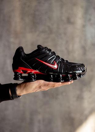 Мужские черные кроссовки nike shox tl black red х шокс 45