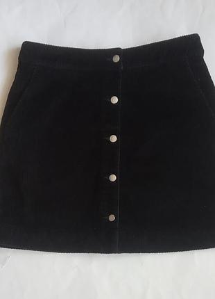 🌿черная вельветовая юбка calvin klein original, s