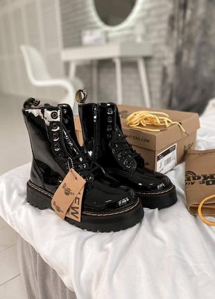 😍🍁dr.martens jadon🍁😍ботинки лаковые черные на платформе доктор мартинс жадон1 фото