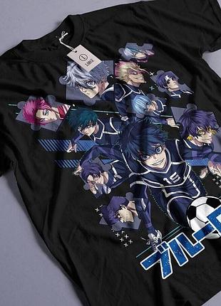 Футболка мужская аниме блуе локк теам йоикхи оверсайз (s/m/l) черний animej0969