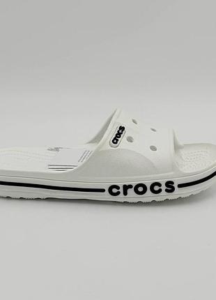 Шлепанцы crocs bayaband slide  белые, мужские/женские