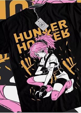 Футболка мужская аниме охотник × охотник оверсайз (s/m/l) черний animej1154