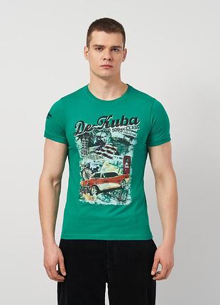Футболка хлопковая длинная мужская dekuba 188766 s зеленая (2200004995663)