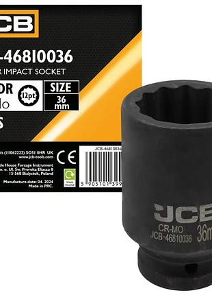 Головка торцевая ударная глубокая 3/4" 36 мм (12-гр.) jcb-46810036 jcb tools