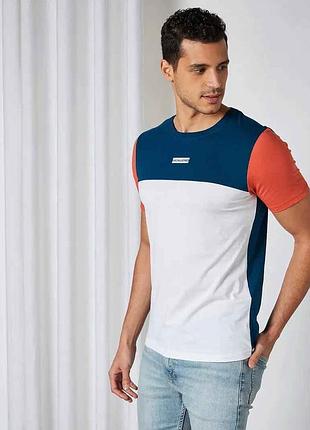 Футболка бавовняна довга чоловіча jack & jones 173050 s темно-синя (lv2200004635996)