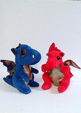 Винтажная фигурка ty beanie baby "легенда" красный дракон редкая, синий