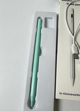 Стилус universal stylus pen мятный - для ipad iphone android windows, аккумулятор, usb зарядка 4