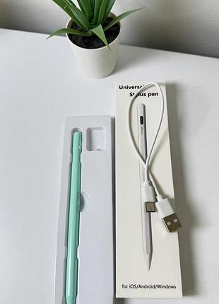 Стилус universal stylus pen мятный - для ipad iphone android windows, аккумулятор, usb зарядка 5