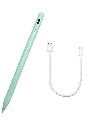 Стилус universal stylus pen мятный - для ipad iphone android windows, аккумулятор, usb зарядка