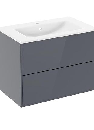Комплект меблів 100см сірий: умивальник villeroy & boch verity line + тумба 100см підвісна, 2 ящика