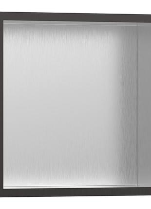 Hansgrohe xtrastoris individual настенная ниша со встроенной рамой 30*30*10см, цвет шлифованный черный хром