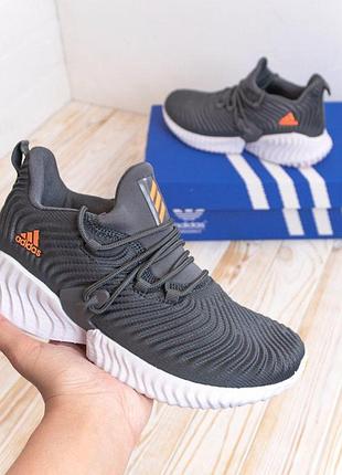 Adidas alphabounce instinct gray женские серые с оранжевым кроссовки размер 38/24см