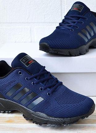 Stilli (adidas marathon) blue black — мужские кроссовки 44