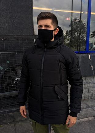 Куртка парка мужская зимняя теплая черная stark xl