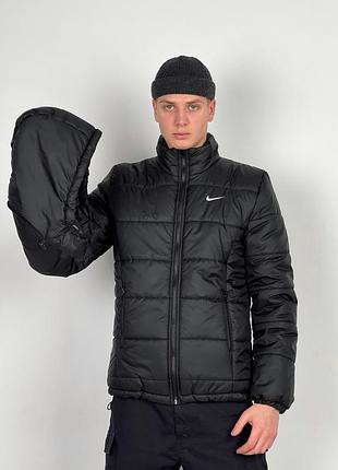 Куртка мужская зимняя с капюшоном nike черная xxl