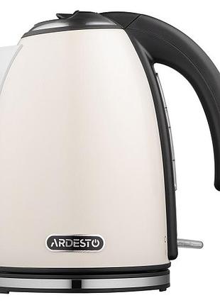 Электрочайник ardesto ekl-f340bg 1.7л металл термостат strix 2200вт бежевый